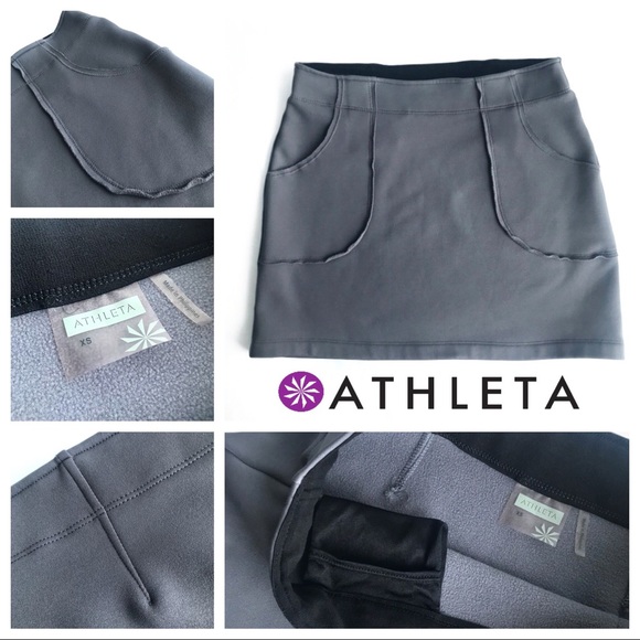 Athleta Dresses & Skirts - Athleta Gray Fleece Skirt XS  Athliesure Tennis